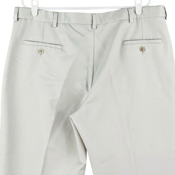 Haggar Men's Dress Pants Size 40x29 Straight Leg Mid Rise Sand Color Classic - Picture 4 of 11